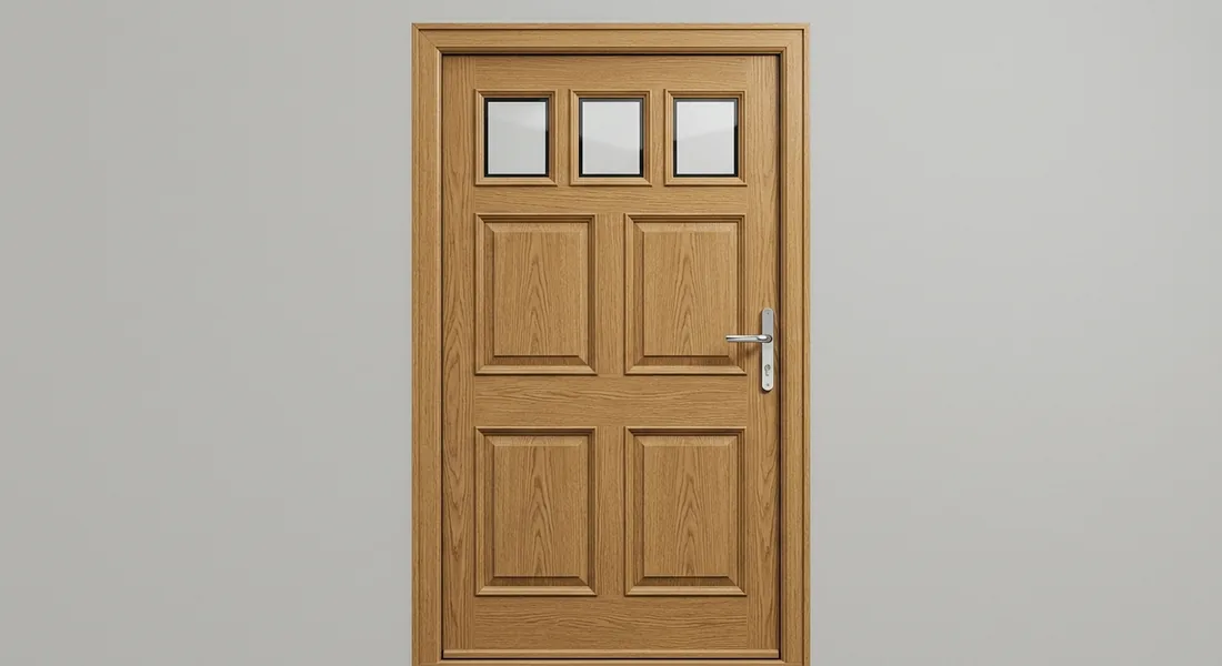 3 Square Composite Door, shown in Oak