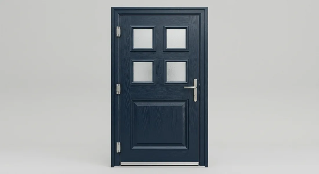 4 Square Composite Door, shown in Dark Blue