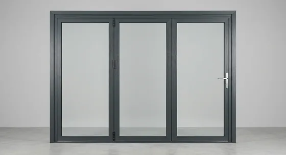 Aluminium Bifold Doors, shown in Anthracite Grey